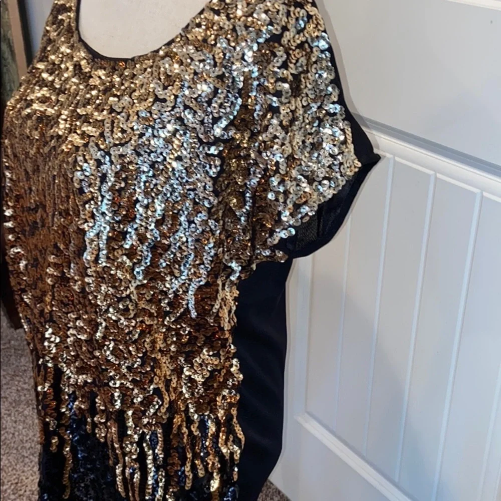 Tunic Dress Shirt NWT Sequin Evening Cocktail stretchy fabric PARTY